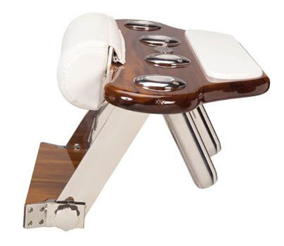 Picture of Pompanette INT4555 Teak Reverse Rocket Launcher with Tray - Chair mount