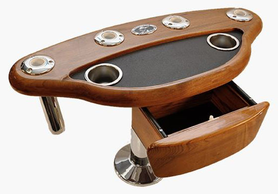 Pompanette INT6955A Teak Rocket Launcher, Bait Tray and Draw