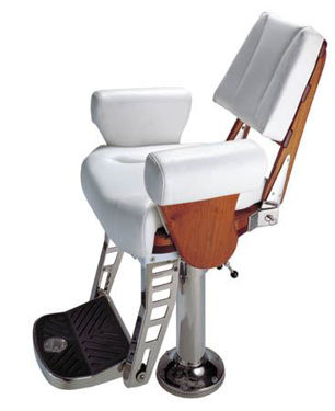 Picture of Pompanette INT3599TRITONDL Triton International Helmseat - Triton International Helmseat with Teak Seat Board