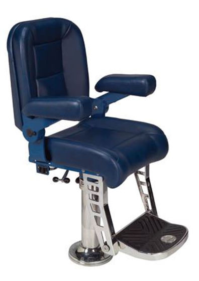 Picture of Pompanette T9026ULTSS Platinum Helmseat, Ultra Leather w/Stainless footrest and pedestal