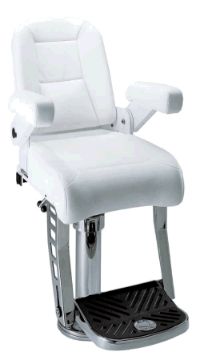 Picture of Pompanette T9026WPW-N Platinum Helmseat, White Vinyl w/white powdercoat hardware