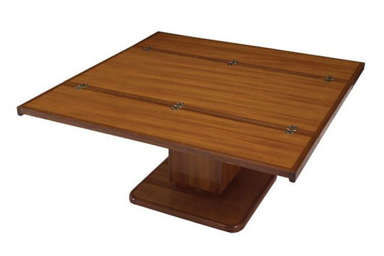 Picture of Pompanette B120LUT Hi-Low 20" Teak Table Oil Finish - Teak Hi-Lo Table